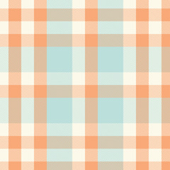 Fototapeta premium Tartan orange and cyan seamless pattern.