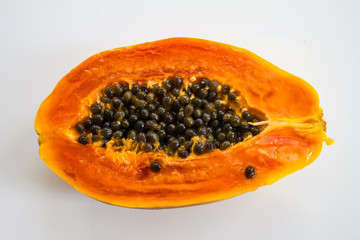 half orange papaya isolated