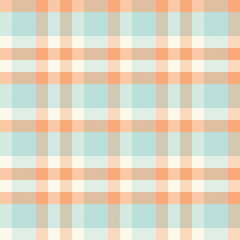 Tartan orange and cyan seamless pattern.