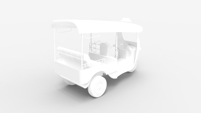 3d Rendering Of A Tuk Tuk Isolated In A Studio Background