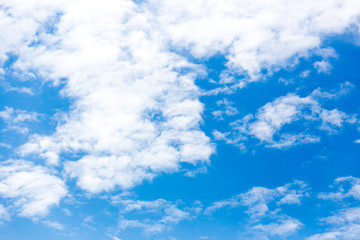 Fluffy clouds and blue sky