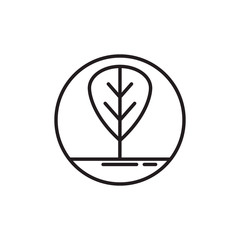 leafy tree natural line style