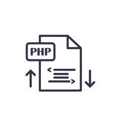 PHP file document icon on white. Vector sign