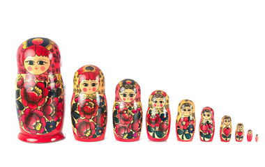 Fototapeta premium Russian dolls in studio