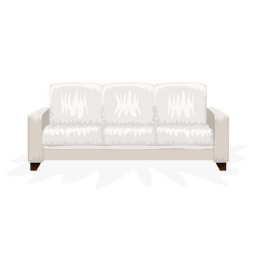 recommend clip art: Sofa with hand drawn cartoon style for your design. Vector illustration.