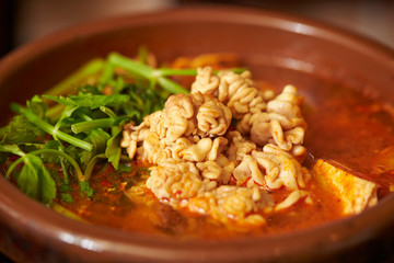 Korean spicy fish roe hot pot 
