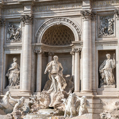 Obraz premium Rome, Italy - October 7, 2019 - view of a fragment of the sculptural group of the Trevi Fountain.
