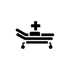 Hospital Bed Vector Glyph Icon