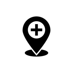 Hospital Location Vector Glyph Icon
