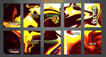 Set abstract marble modern designe.Splash acrylic colored bright liquid.Paints texture A4.For sale flyer,cover,presentation,print,business cards,calendars,invitations,sites,packaging. 