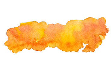 Orange watercolor strokes isolated on white background