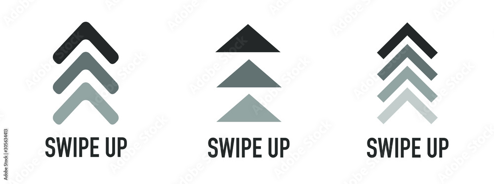 Poster swipe up icon set isolated for stories design. swipe up buttons set for social media. vector illustr