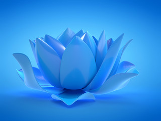 3d rendered illustration of a blue lotus flower
