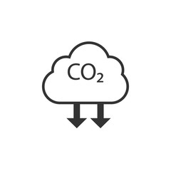 carbon dioxide, ecology, cloud icon. Vector illustration, flat design.