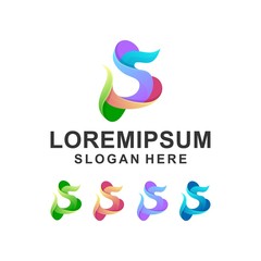 colorful letter s logo design premium