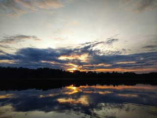sunset over the lake
