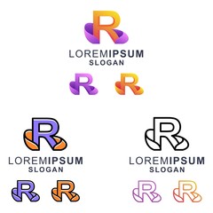 colorful letter r logo design bundle
