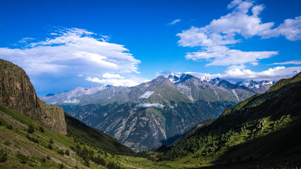 landscape with mountains and blue sky