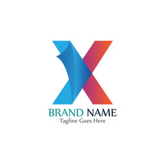 Simple and modern logo of letter X creative design