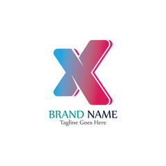 Simple and modern logo of letter X creative design