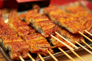 Grilled eel skewer with sauce 