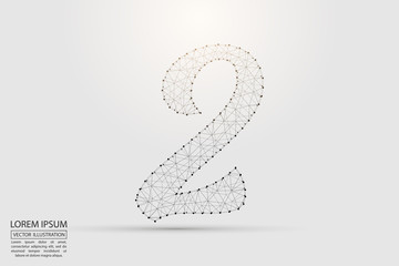 Abstract number two, figure 2, consisting of triangles, circles, spots of decay, stars. Vector eps 10.