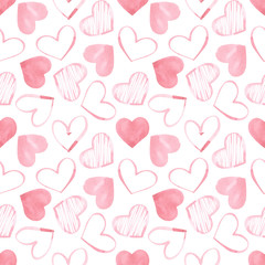 Seamless pattern Valentine Red Heart Clipart Valentines day colorful pastel hearts, trendy, spring, love, wedding, romantic,  digital paper