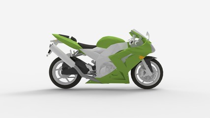 Fototapeta premium 3d rendering of a super sport motorcycle isolated in studio background