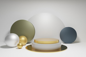 3d rendering of glossy luxury podium