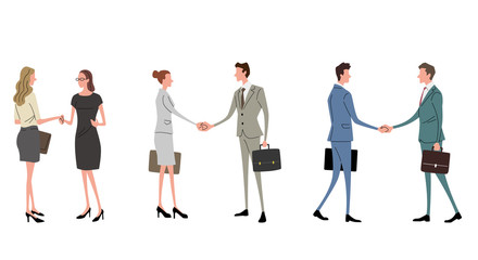 Illustration material: business scene, handshake