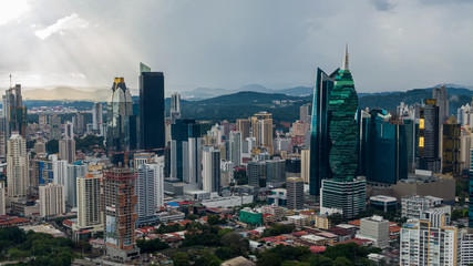Fototapeta na wymiar Beautiful aerial view of Panama City Skyscrapers 