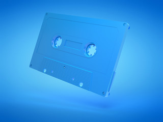Obraz premium 3d rendered illustration of an old blue cassette
