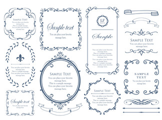 高級感のあるフレームデザイン、カリグラフィー素材、ラグジュアリー、テンプレート、コピースペース