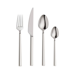 Vector realistic illustration of cutlery. Isolated image of a silver spoon, fork and knife.