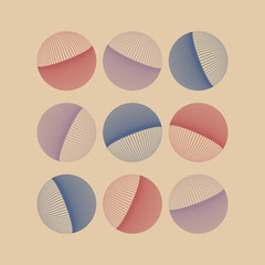 abstract wired spheres sequence retro ivory