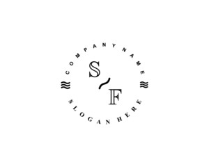  Initial SF vintage logo template