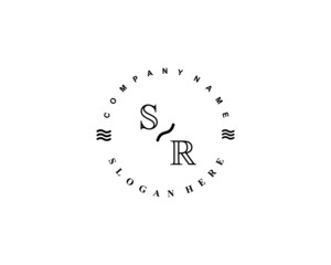  Initial SR vintage logo template