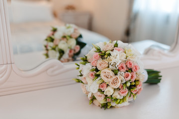 beautiful Wedding bouquet, wedding floristry. Stylish wedding bouquet bride.