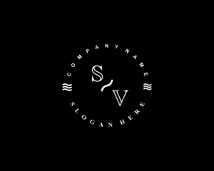  Initial SV vintage logo template