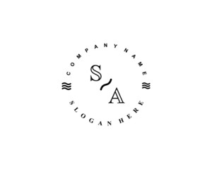  Initial SA vintage logo template