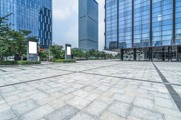 Fototapeta premium modern buildings and empty pavement in china.