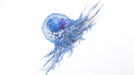 3d rendered illustration of the anatomy of a cancer cell - obrazy, fototapety, plakaty