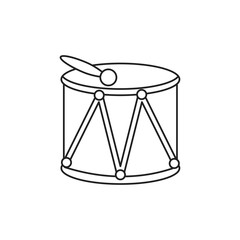 toy drum with stick line style icon