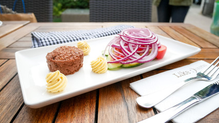 Beef dish in a restaurant