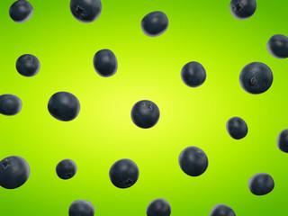 3d rendered food illustration of blue berries
