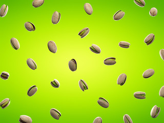 3d rendered food illustration of a pistachios