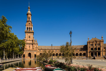 Naklejka premium Monumental square of Spain. Located in the city of Seville.