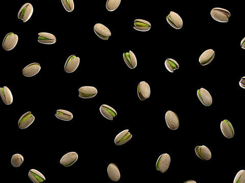 3d rendered food illustration of a pistachios