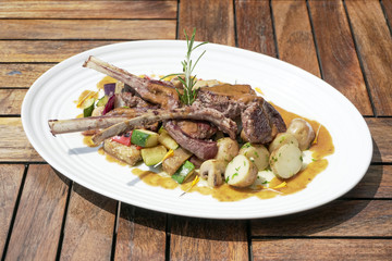 Beef dish in a restaurant