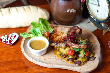 Beef dish in a restaurant